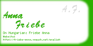 anna friebe business card